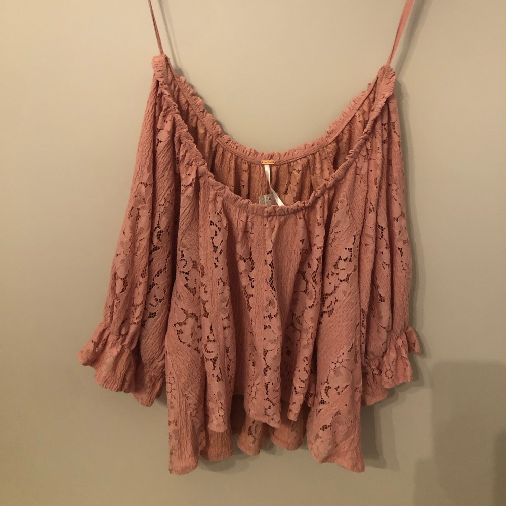 Free People NWT dusty rose lace top